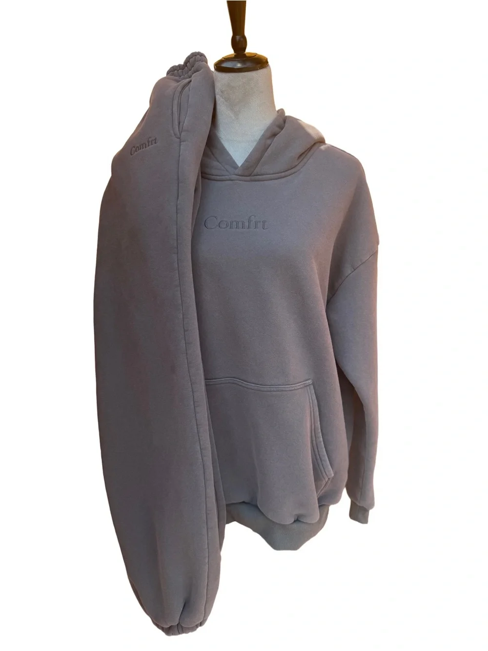 Comfrt Minimalist Weighted Hoodie & Joggers Sweatsuit Matching Set Gray Large